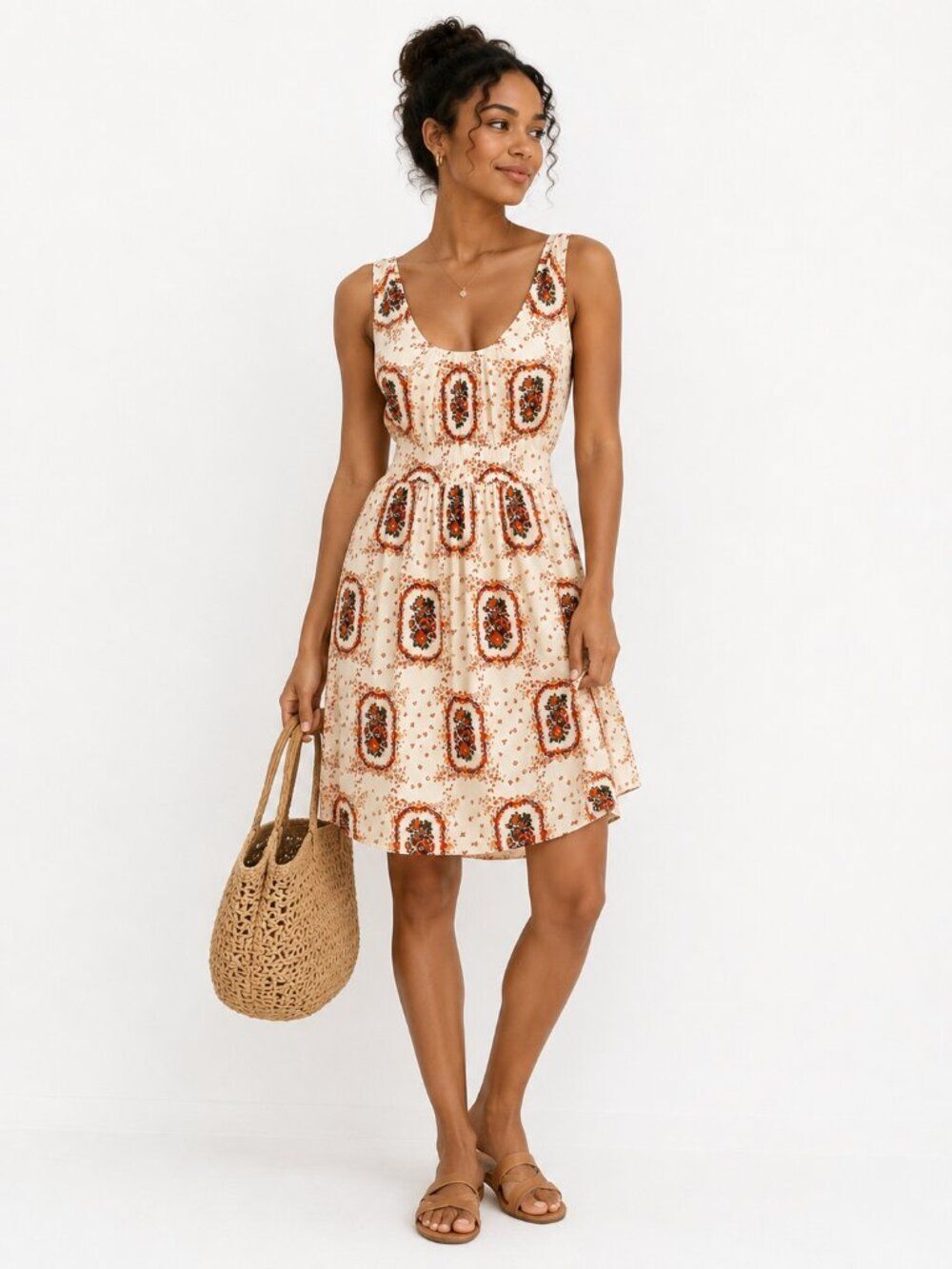 Madewell NWT 100% Silk Dress Size 10 Sleeveless Boho Floral Midi